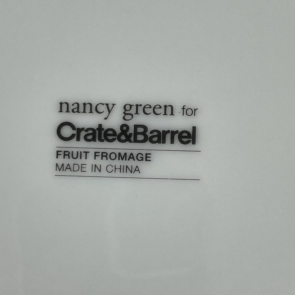 Crate & Barrel Nancy Green Fruit Fromage Appetizer Plates Set of 4 - Picture 8 of 8